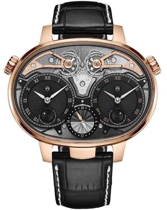 Armin Strom Masterpieces Dual Time Resonance Manufacture Edition Rose Gold Replica Watch RG18-RGMT.90